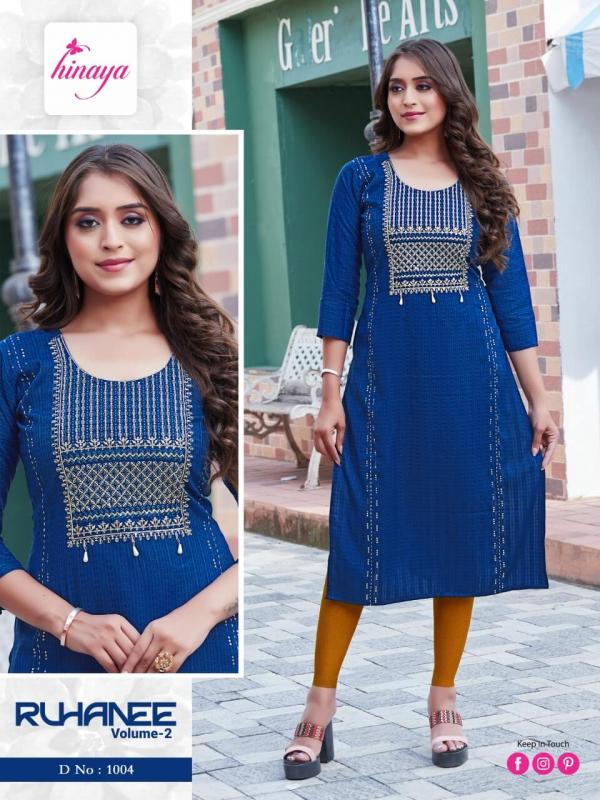 Hinaya Ruhanee Vol 2 New Fancy Designer Kurti Collection